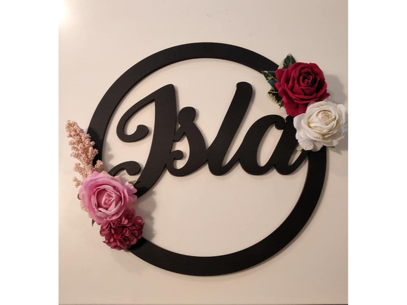 Personalised named Floral Signs Wall Art
