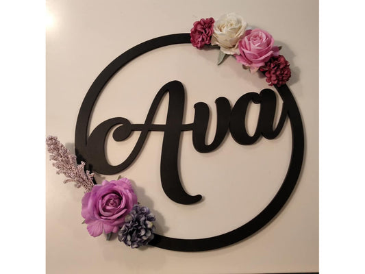 Personalised named Floral Signs Wall Art